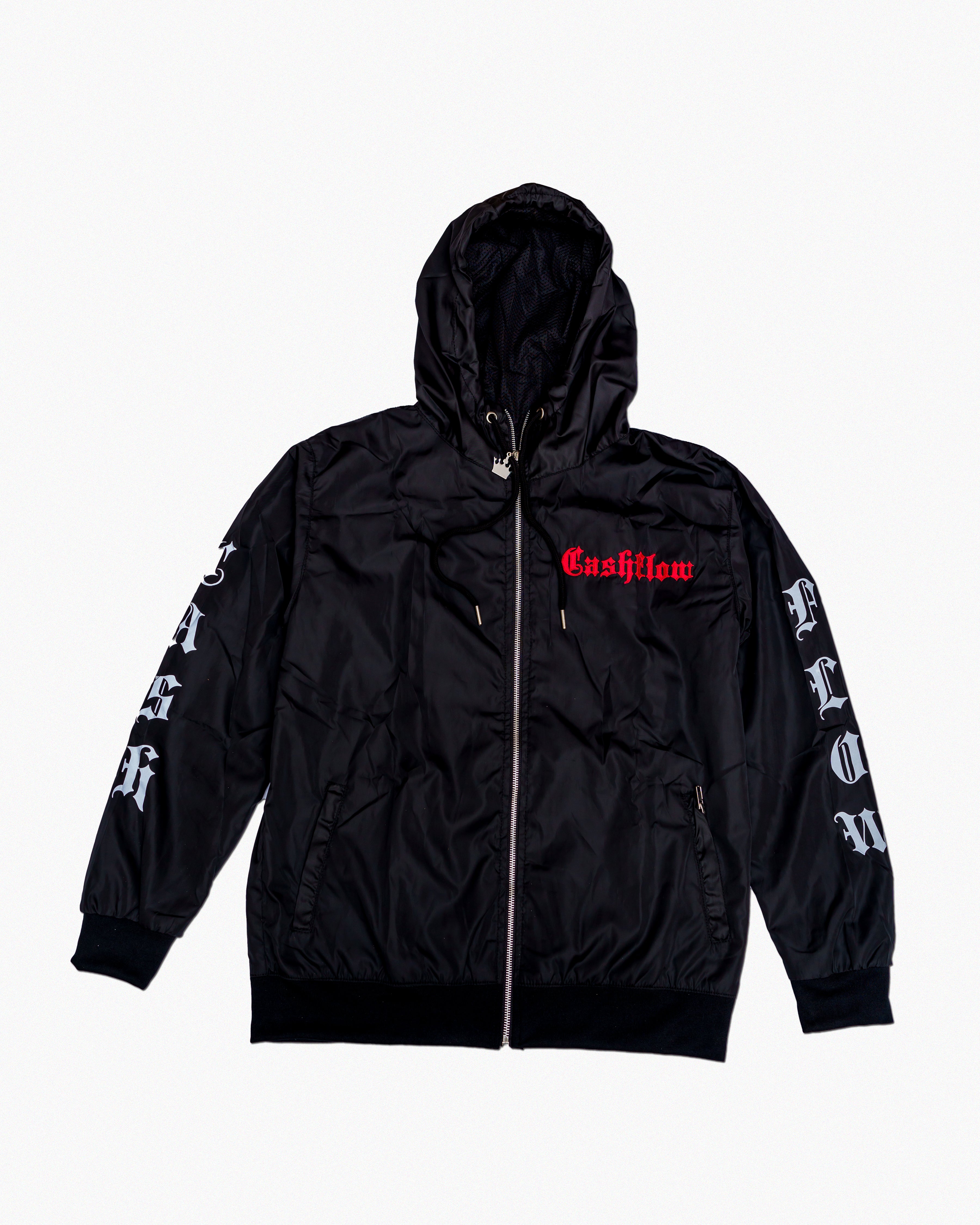 Cashflow Red Embroidery Windbreaker ( Black )