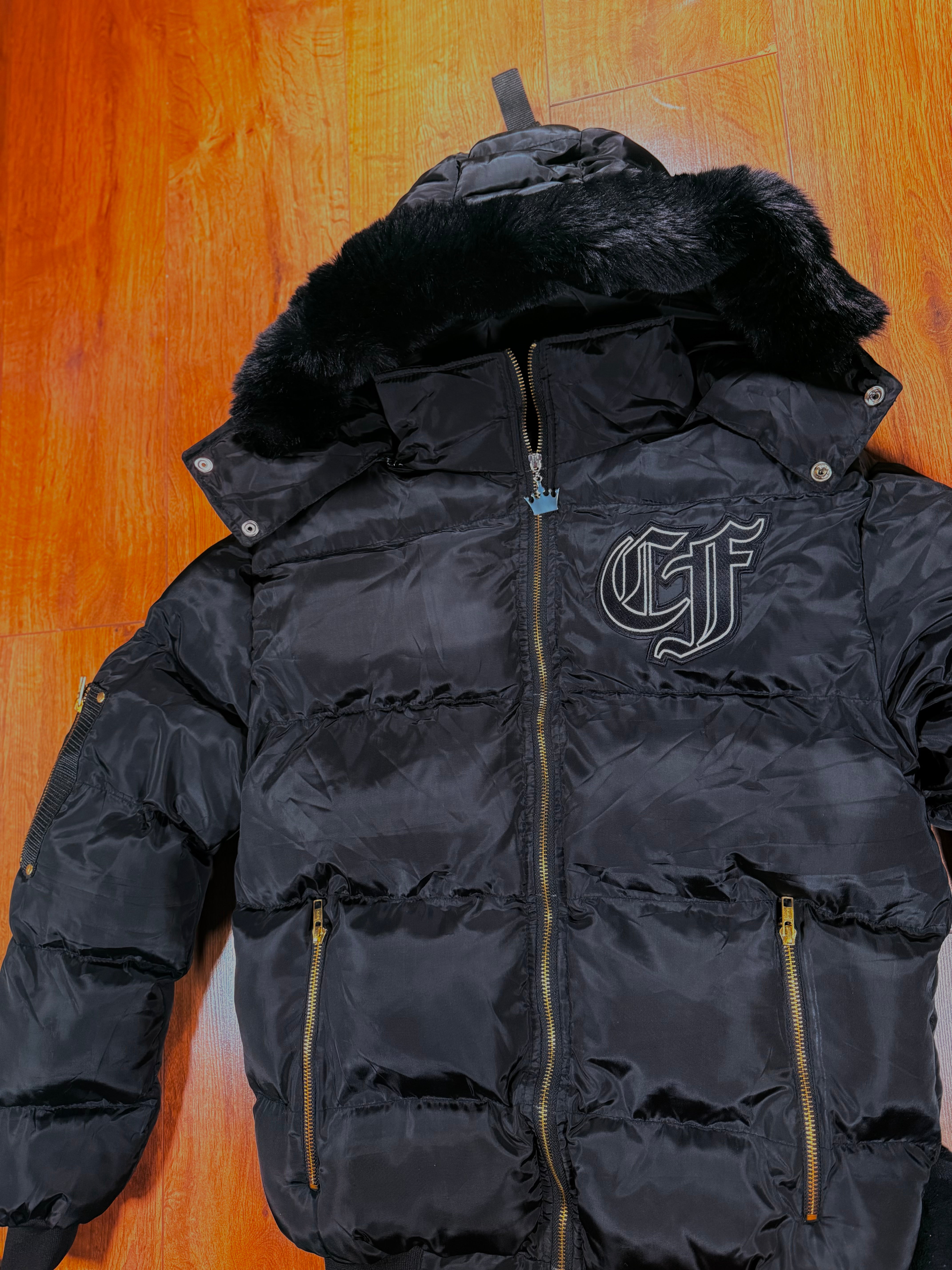 CashFlowLDN Black Furred Puffer