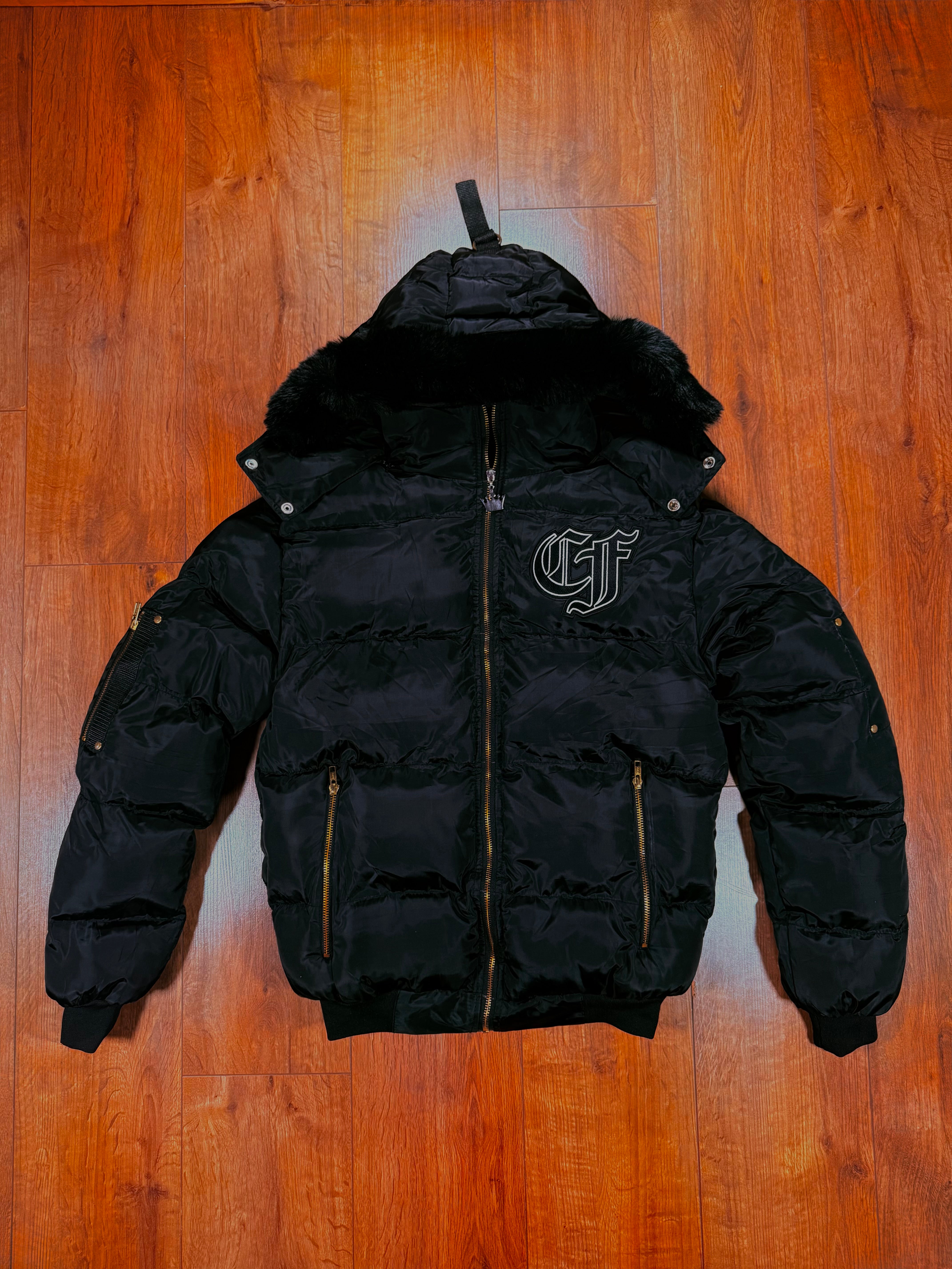 CashFlowLDN Black Furred Puffer