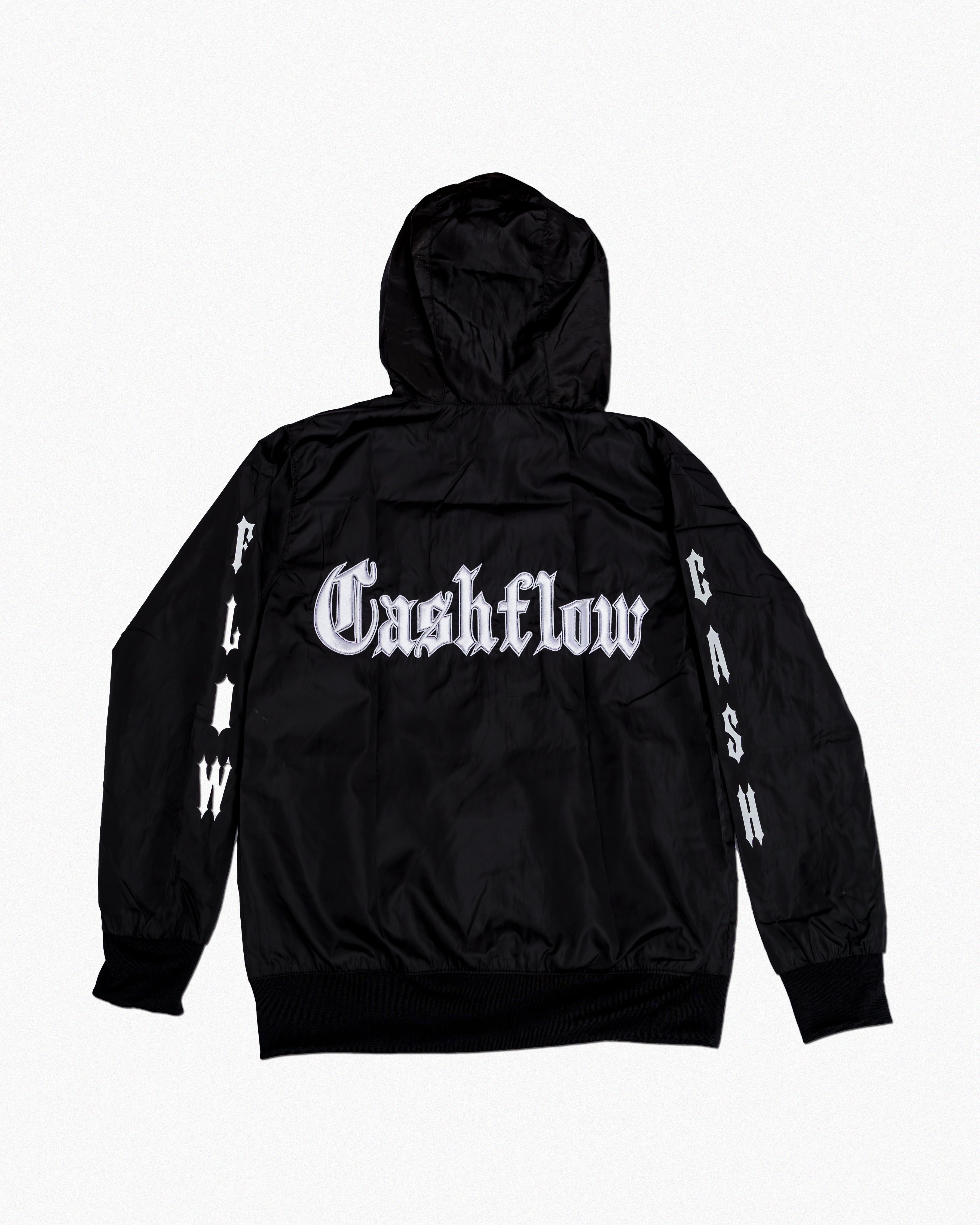 ORDER --- Cash Flow Embroidery windbreaker - Black