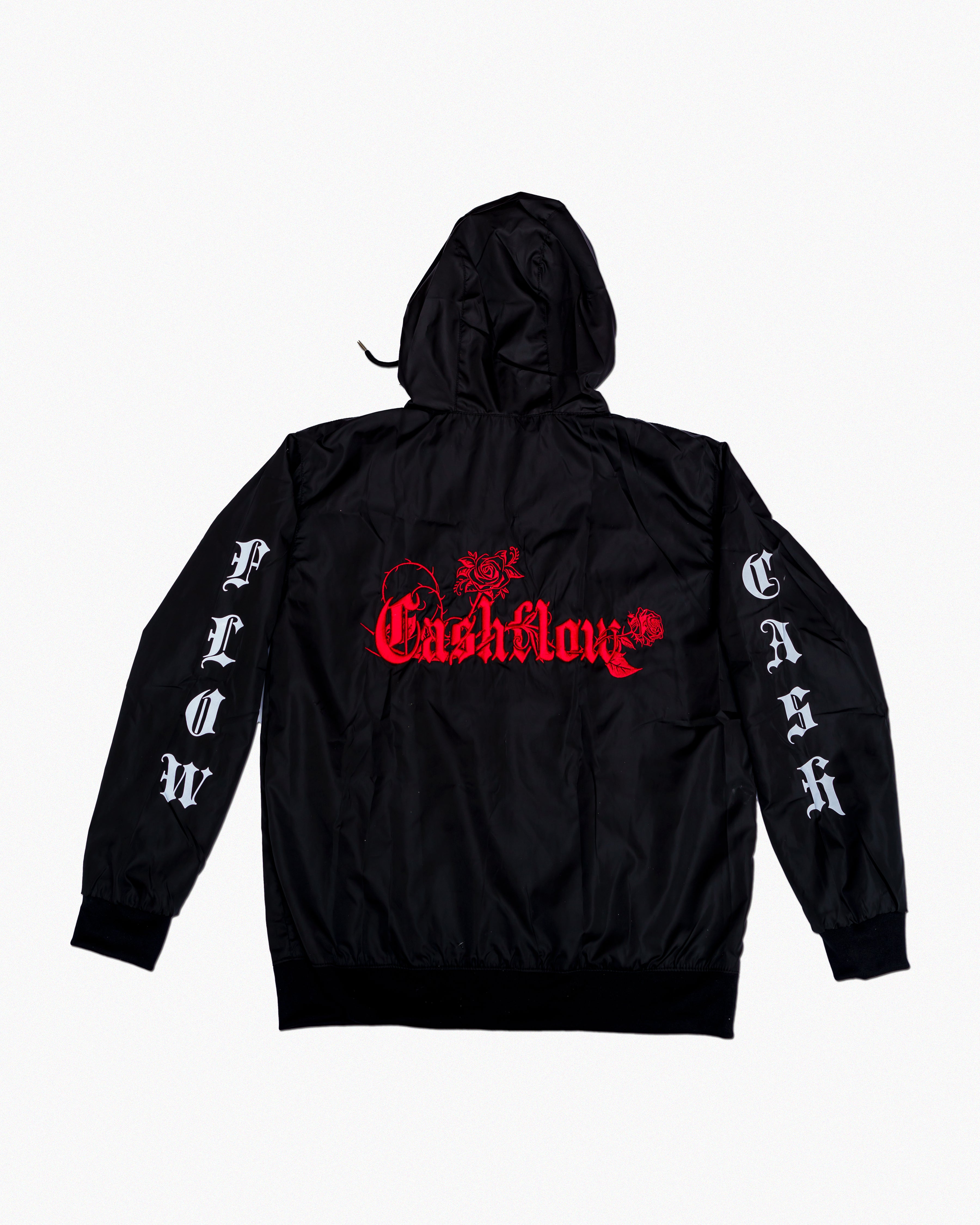 Cashflow Red Embroidery Windbreaker ( Black )